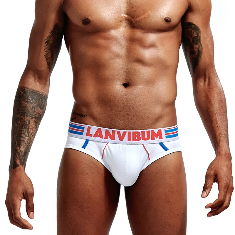 

New Brand Antibacterial Brief Mens Underwear Soft Cotton Solid Male Stretch U Convex Pouch Solid Cuecas Shorts Slips Underpants