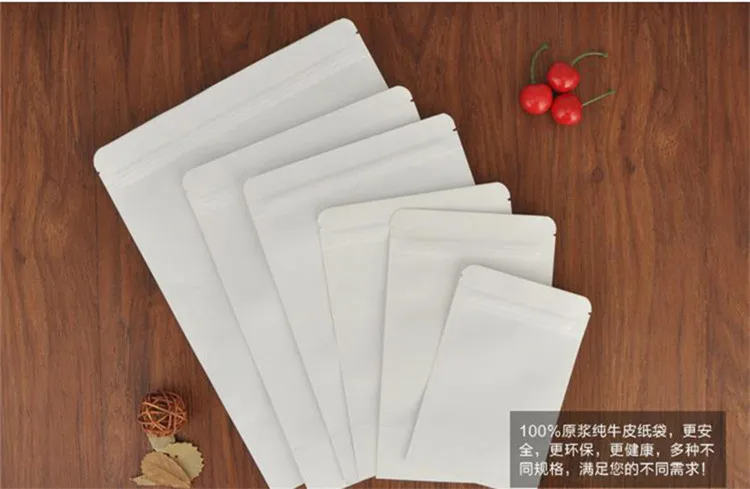 Leotrusting 50 шт. белые стоячие бумажные пакеты с застежкой молнией|paper storage bag|storage