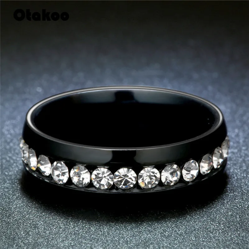 Otakoo высококачественные титановые кольца из нержавеющей стали черного цвета для