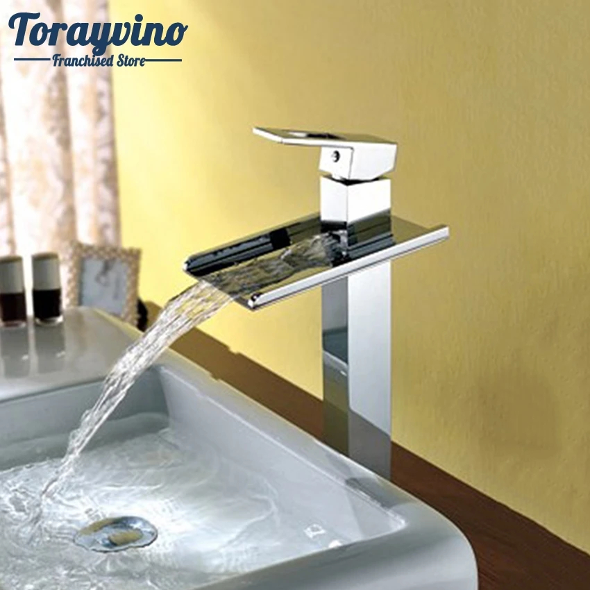 

Torayvino Bath faucet torneira Waterfall Faucet Sink Basin Mixer Water Tap Torneira Pia Chrome Vanity Vessel Sinks Mixers Taps