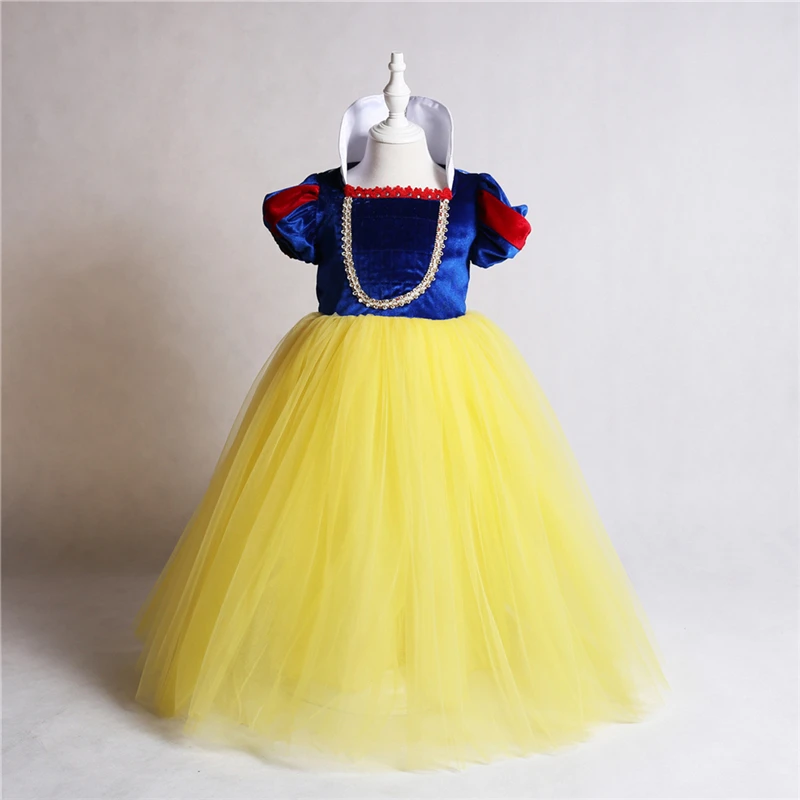 Платье Белоснежки для девочек Детский карнавальный костюм принцессы на Хэллоуин