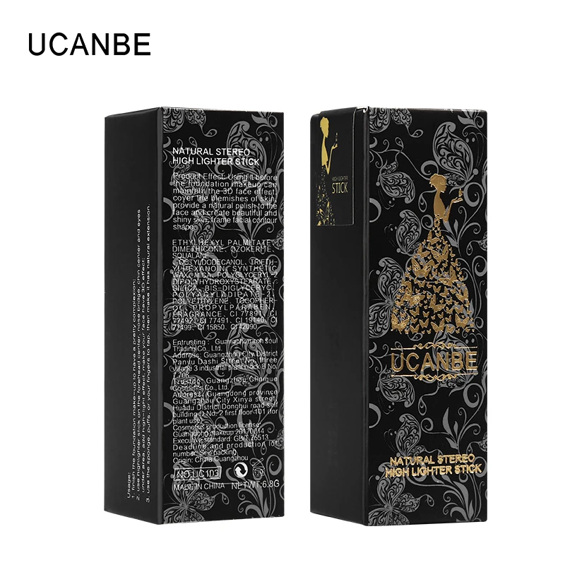 UCANBE, 6 цветов, 3D блеск для лица, хайлайтер, палочка для макияжа, водостойкая контурная бронзовая подсвечивающая крем-карандаш, Косметическая ручка