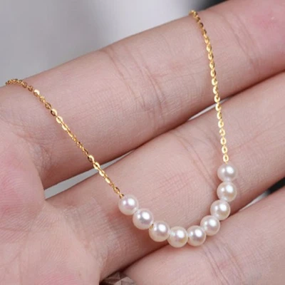 Женское ожерелье из серебра 925 пробы с натуральным пресноводным жемчугом|natural pearl