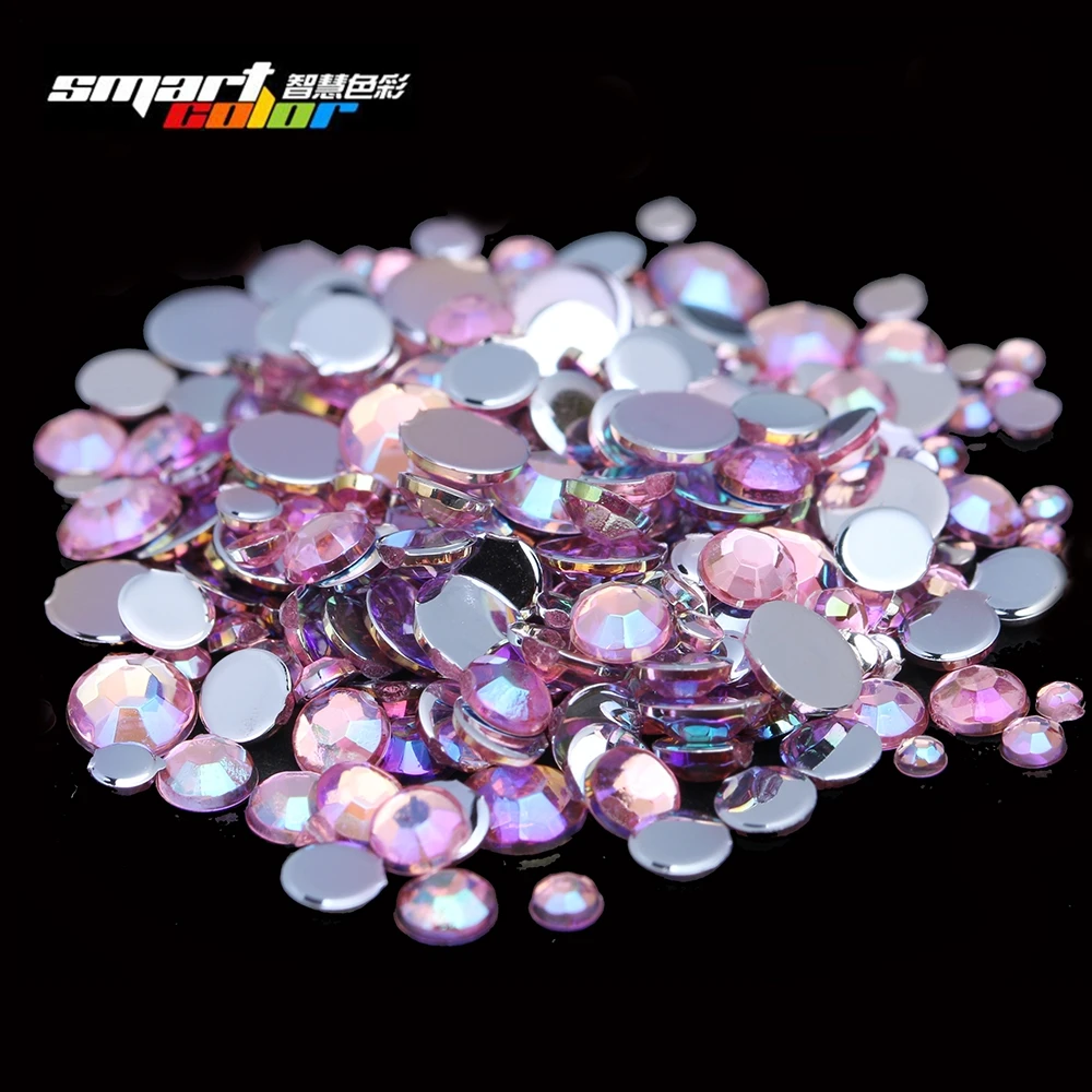 Умный цвет акриловые стразы розовый AB обувь украшения одежды сверкающие новые