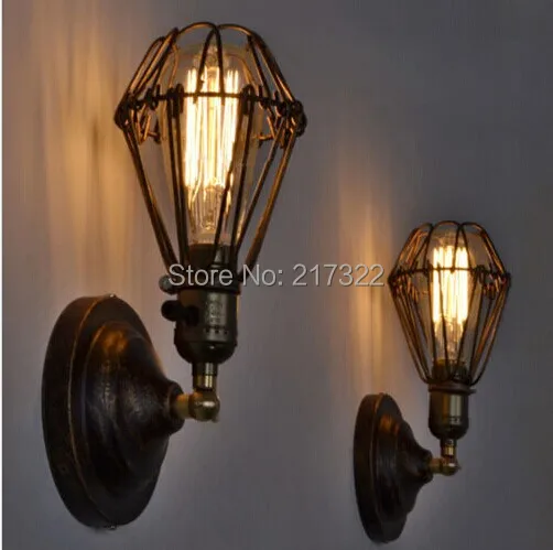 Прикроватная антикварная настенная лампа в американском стиле одноголовые