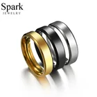 Обручальные кольца Spark из нержавеющей стали, 3 цвета, простые гладкие кольца для пар, вечерние ювелирные изделия для помолвки
