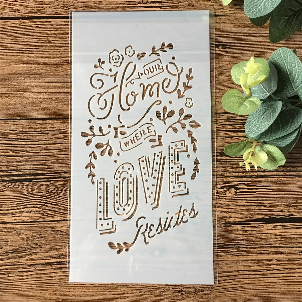 1 шт. 23*12 см Love Letters Flower DIY Многослойные трафареты настенная живопись раскраска для