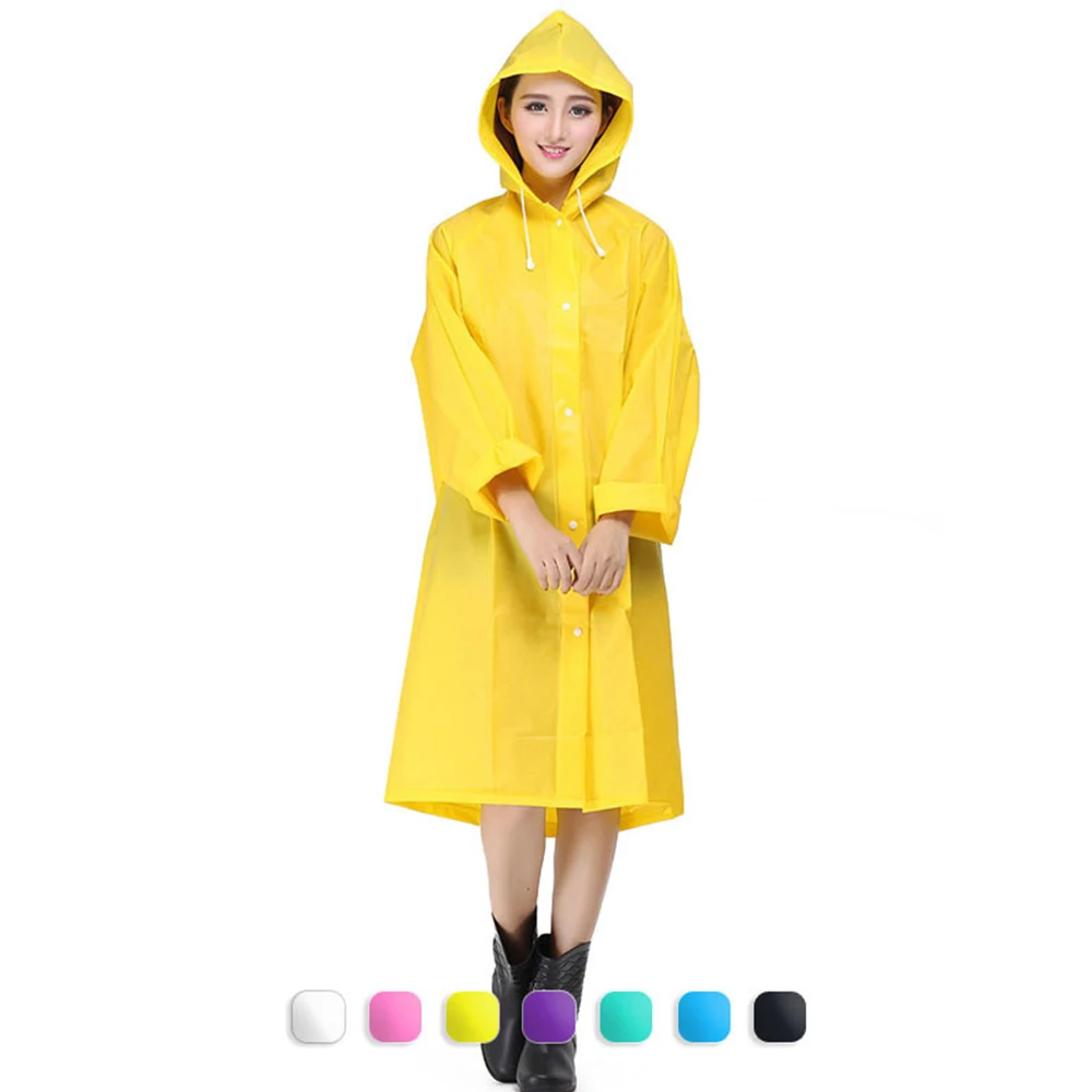 Women Men EVA Fashion Outdoor Travel Waterproof Riding Clothes Raincoat Poncho Hooded Knee Length Rainwear Rain Gear JJ-SYYY136- | Дом и сад