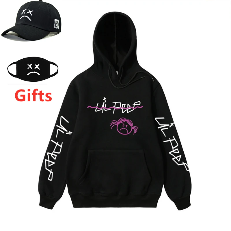 Cap&ampMask as gifts Lil Peep hoodies sweatshirts men women boy girl hip hop Rapper Bboy DJ dancer hooded jacket coat tracksuits | Мужская