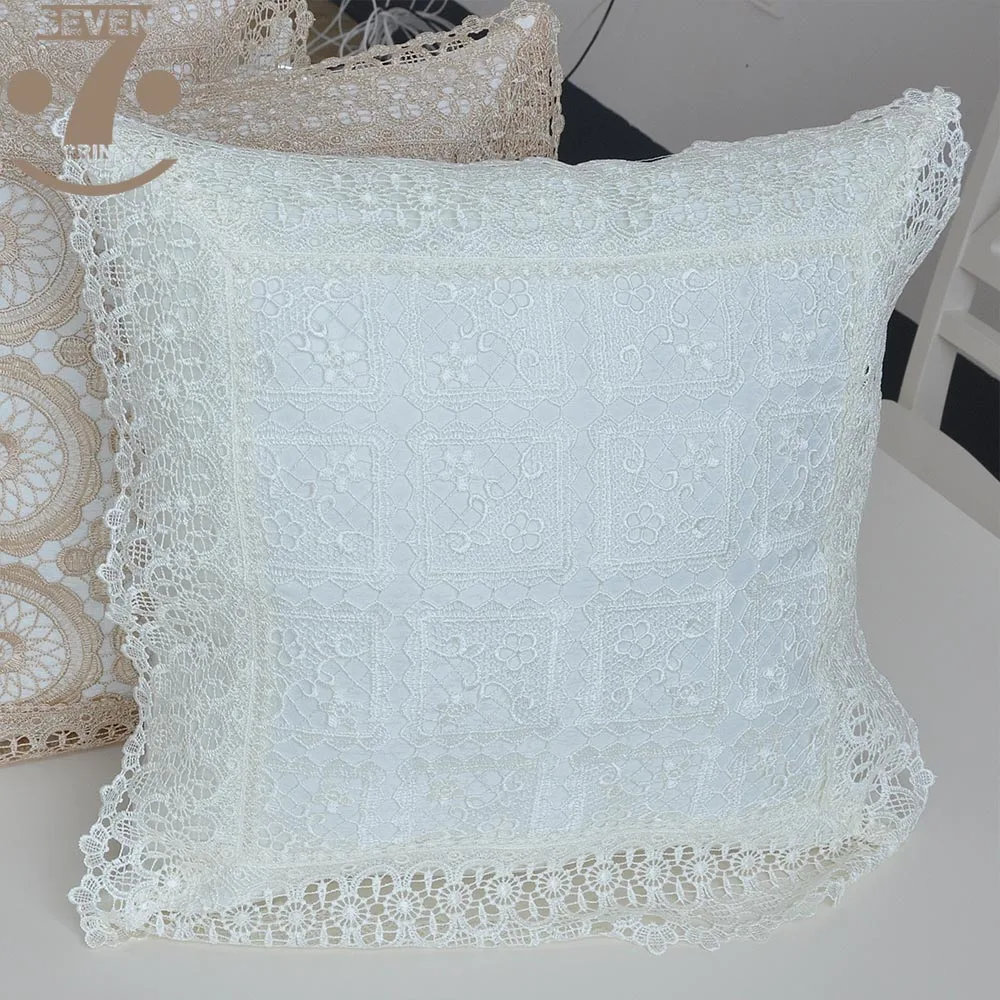 Cute Grey Gold White Embroidery 45x45cm Square Home Decorative Pillow Case | Дом и сад