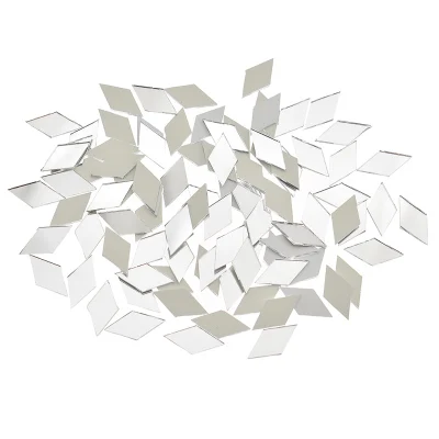 as photos 100PCS Diamond Shape Glass Mirror Mosaic Tiles Bulk Home Decoration Crafts DIY Accessory Wall Artwork Supplies - Цвет: as photos