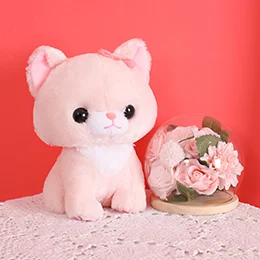 Pink Очаровательная мягкая кукла молочный Кот Пушистый Плюшевый Кот стоячая игрушка пара белый/розовый мальчик девочка плюшевый подарок друзья дети 30 см/40 см - Цвет: Pink