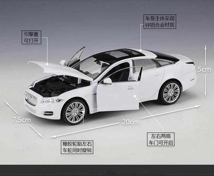 Welly 1:24 литая под давлением литая модель автомобиля игрушка для JAGUARed XJ с рулевым колесом управление передним колесом рулевая игрушка автомобиль для ребенка с коробкой