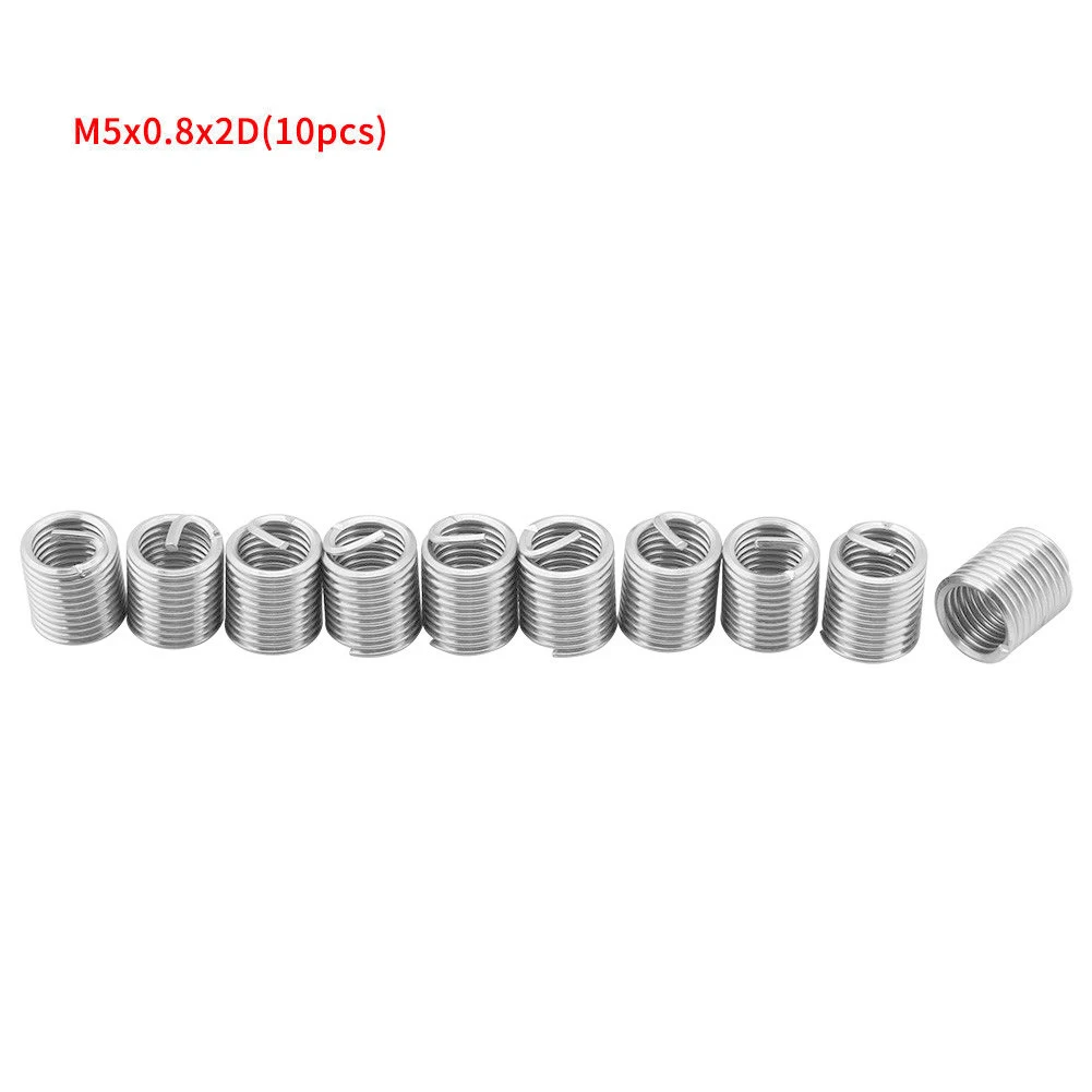 10PCS M5 Комплект для ремонта резьбы из нержавеющей стали M3 M4 m5 m6 m8 m10 m12 износостойкая проволочная втулка WXV распродажа - Цвет: 10PCS M5