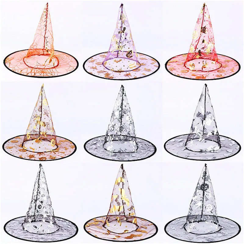 

(10pcs/lot) Halloween witch hat Bronzing cap Halloween gifts party decoration