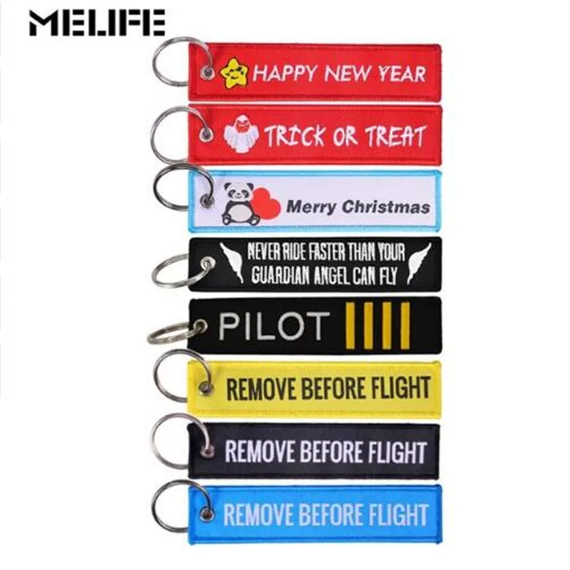 

MELIFE Outdoor Climbing accessories OEM Key Chain Safety Tag Embroidery Pilot KeyChains for Aviation Gifts Sport Tag Label