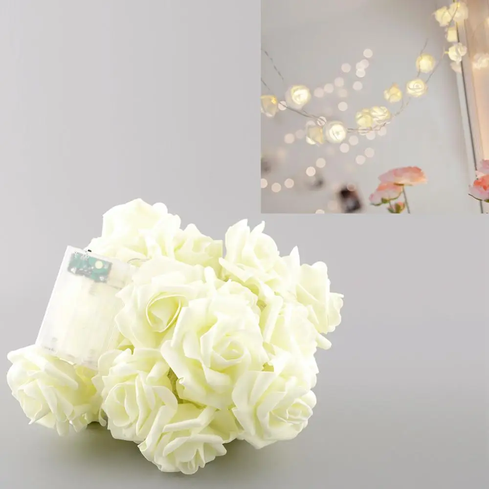 Роза 30 СВЕТОДИОДНЫЙ Романтический Цветок Свадьба Теплый Белый Рождество день