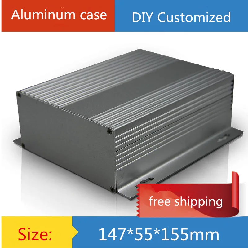 Buy AMP case 147*55*155mm Mini aluminum amplifier chassis/Splitter/Power Converters/Audio Decoder case/AMP Enclosure/case/DIY box on