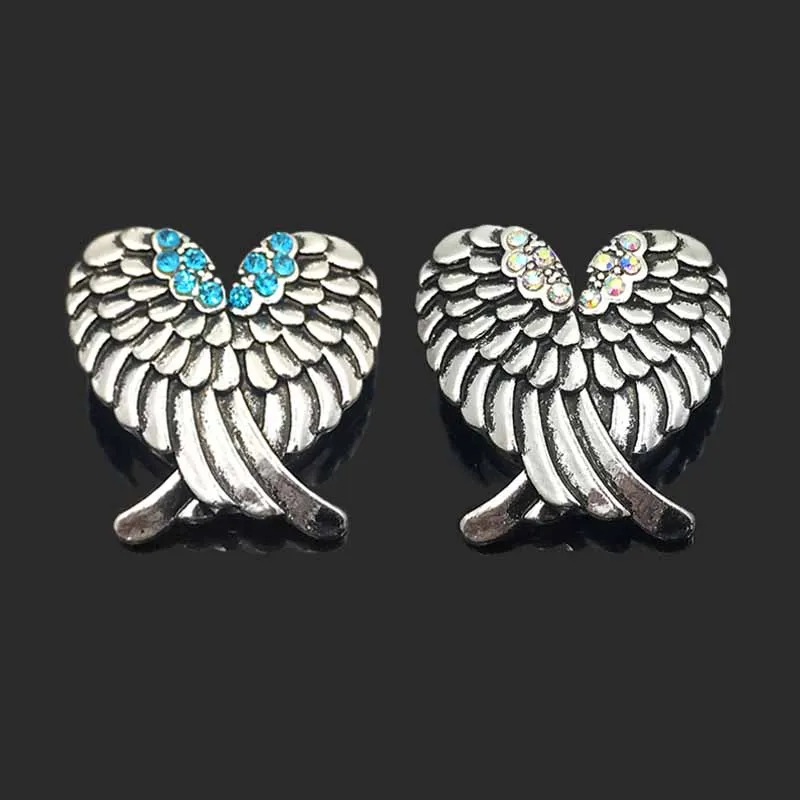 

Крыло компонент w183 Кристалл 3D 18 мм металлическая кнопка для браслета ожерелье взаимозаменяемые ювелирные изделия женские аксессуары