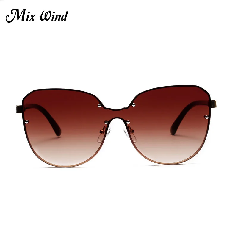 Mix Wind 2018 UV400 Women's Fashion Trend Rivet Sunglasses Women Style Piece Transparent Glasses | Аксессуары для одежды