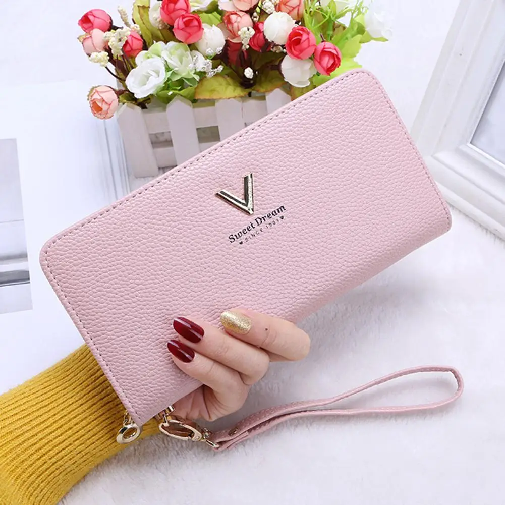 Женские кошельки и в клетку из искусственной кожи Длинный кошелек на застежке