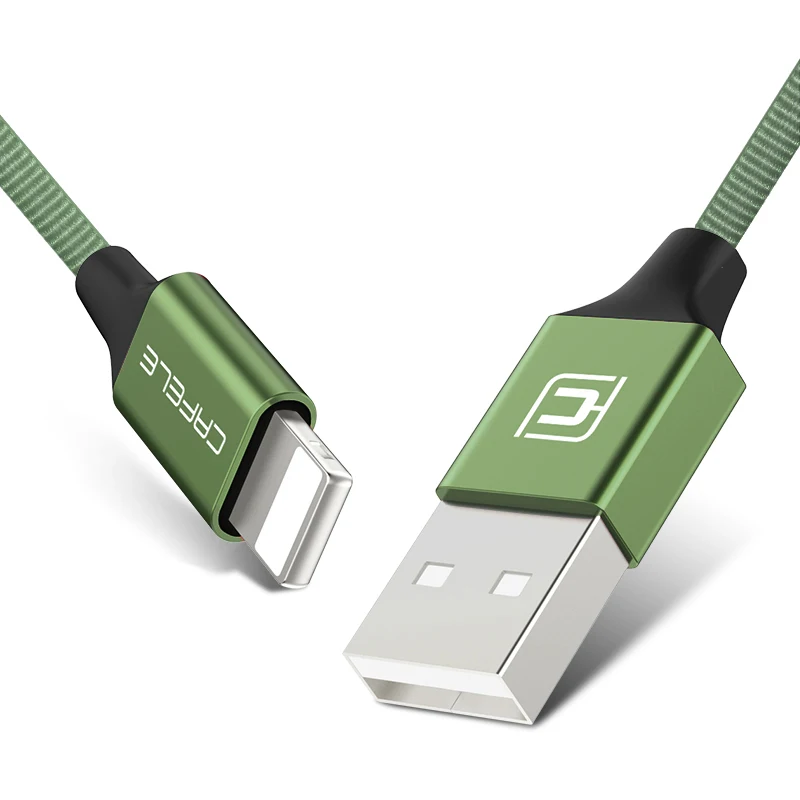 CAFELE USB кабель для Apple iPhone X Xr Xs Max 8 7 6s Plus 5S 5c ipad Быстрая Зарядка Кабели синхронизации данных Поддержка IOS 12 11 - Цвет: green