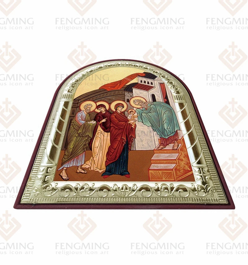 Металлическая рамка на пластиковом византийском искусстве религиозное крещение