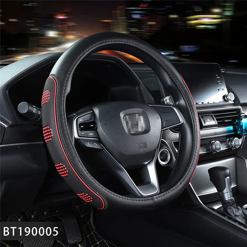 Спортивные ПУ кожаные чехлы рулевого колеса автомобиля чехол для hyundai Nissan Peugeot 308