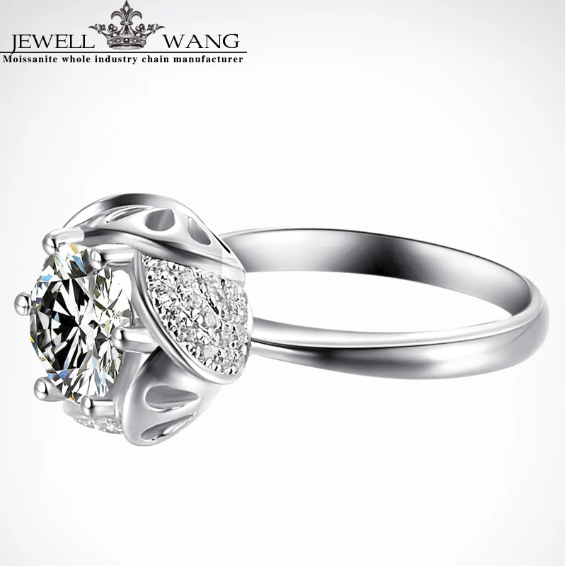 Ювелирные изделия Moissanite 18 К белое золото кольцо для женщин 1,0 карат цветок Сертифицированный vvs1 обручальные кольца специальные