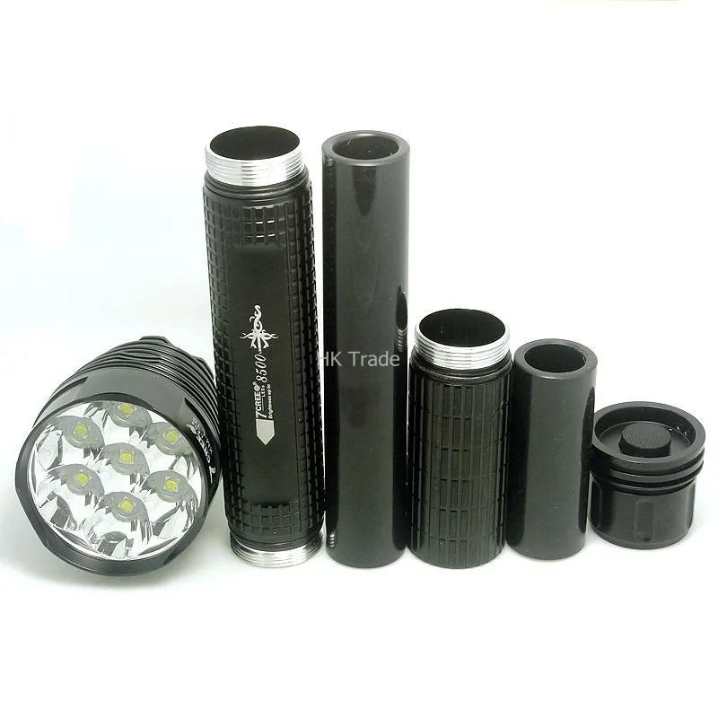 Comprar Trustfire-linterna TR-J18 De Alta Potencia, 5 Modos, 8000 Lúmenes, 7 X CREE XM-L T6 LED Por Batería 18650 O 26650