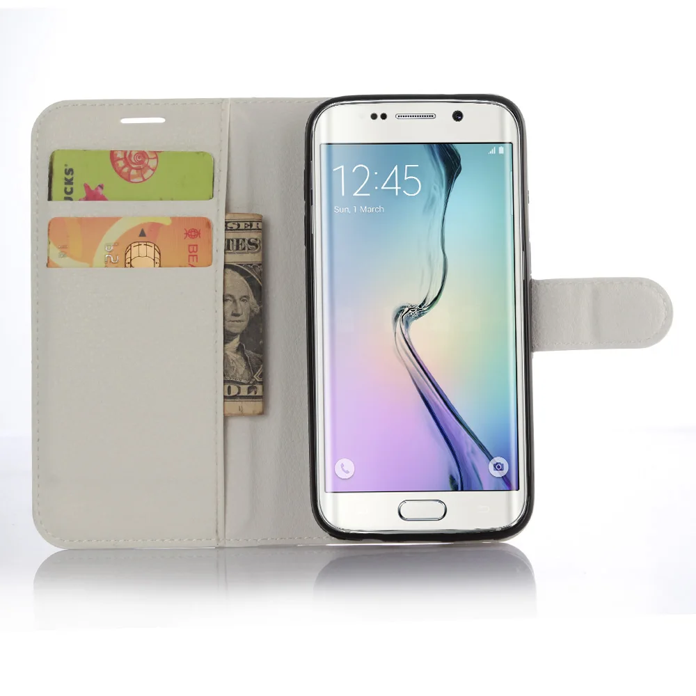 Для Samsung Galaxy S7 Edge S6 J3 J5 J7 A5 A3 A7 2016 Grand Prime S5 роскошный Флип PU личи кожаный бумажник с