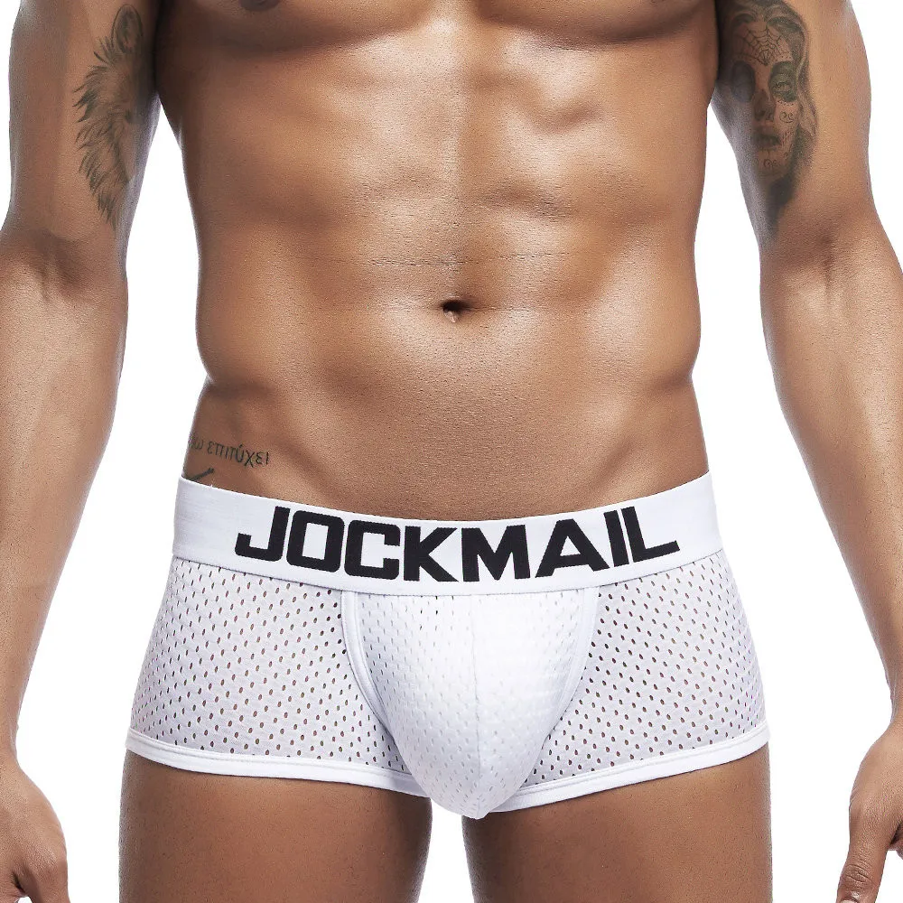JOCKMAIL, новинка, сексуальное мужское нижнее белье, боксеры, дышащая сетка, мужские трусы, u-образные выпуклые мужские боксеры, мужские трусы, летняя мужская одежда