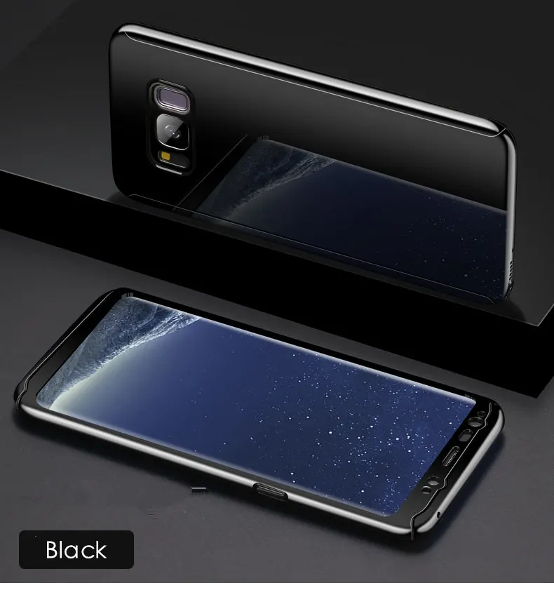 Black Роскошный 360 градусов Покрытие Полный чехол для телефона для samsung Galaxy S9 S8 Plus противоударный чехол для samsung S7 Edge S9 чехол - Цвет: Black