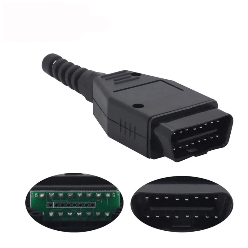 Universal OBD2 16Pin Male Connector Plug Wiring Car Auto Diagnostic Tool |