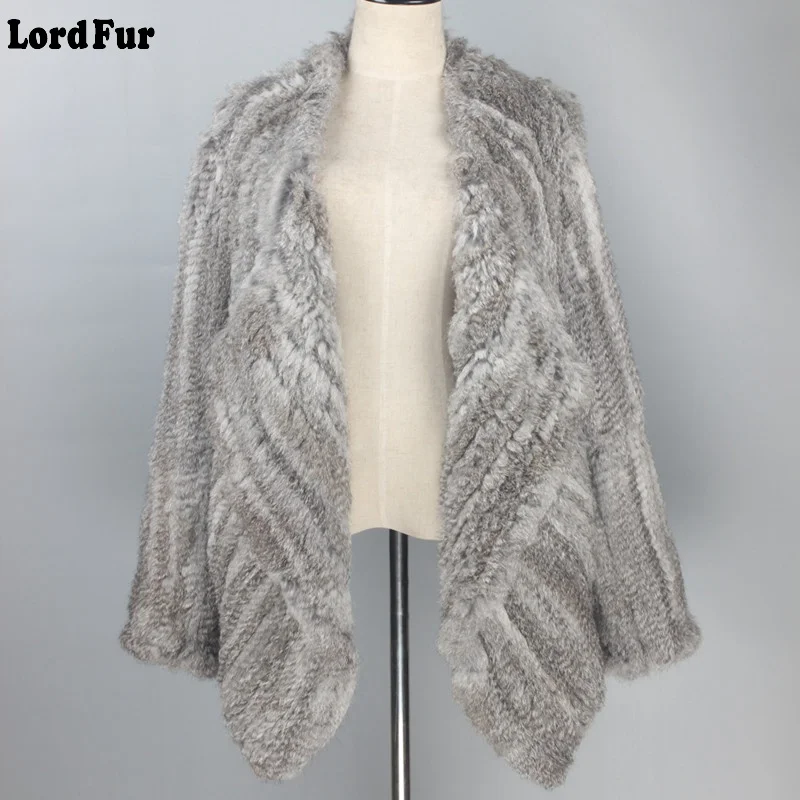 (TopFurMall) Женская куртка из натурального кроличьего меха пальто с отложным