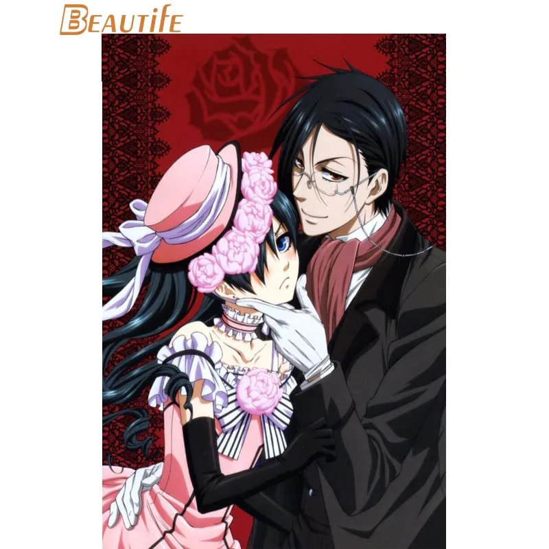 Custom Black Butler Silk Fabric poster Home Decoration Wall Art New Cloth wall print | Дом и сад