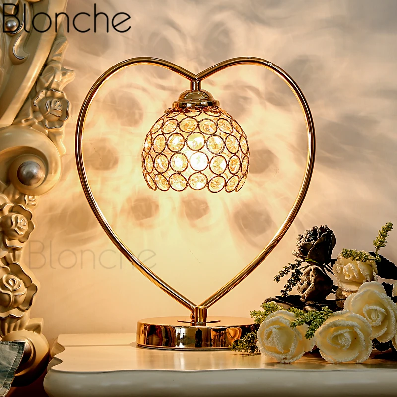 Скандинавские Современные хрустальные настольные лампы железный