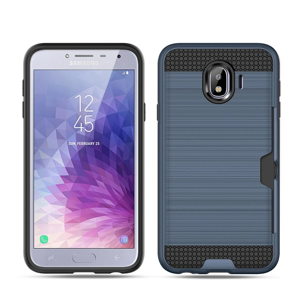 Прочный чехол для Samsung Galaxy J4 2018 металлический корпус с отделением карт