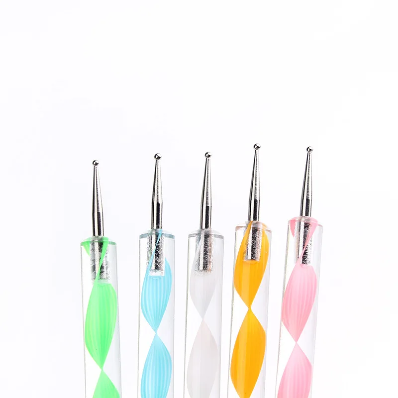 5 шт./компл. акриловые двусторонние точечные инструменты для ногтей наборы ручек