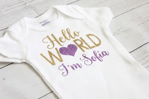Настраиваемое название HELLO WORLD детское боди на день рождения один предмет