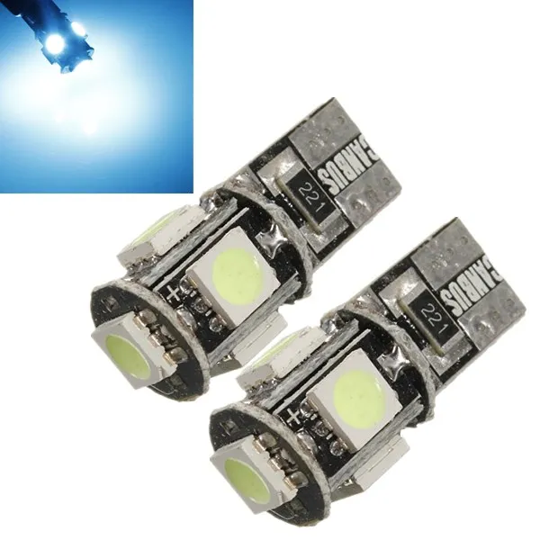Лучшая цена 2x T10 501 194 168 W5W Canbus без ошибки 5050 светодиодный 5 SMD Синий Авто боковой
