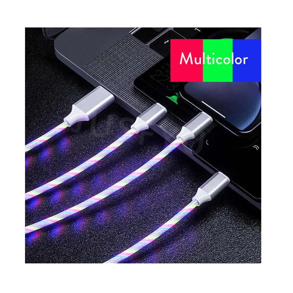 For Android RGB USB 1 м светодиодный светящийся зарядный кабель для мобильного телефона для Xiaomi Mi8 Max 3 htc Micro huawei Honor Note 10 для автомобиля синий красный зеленый RGB - Название цвета: For Android RGB