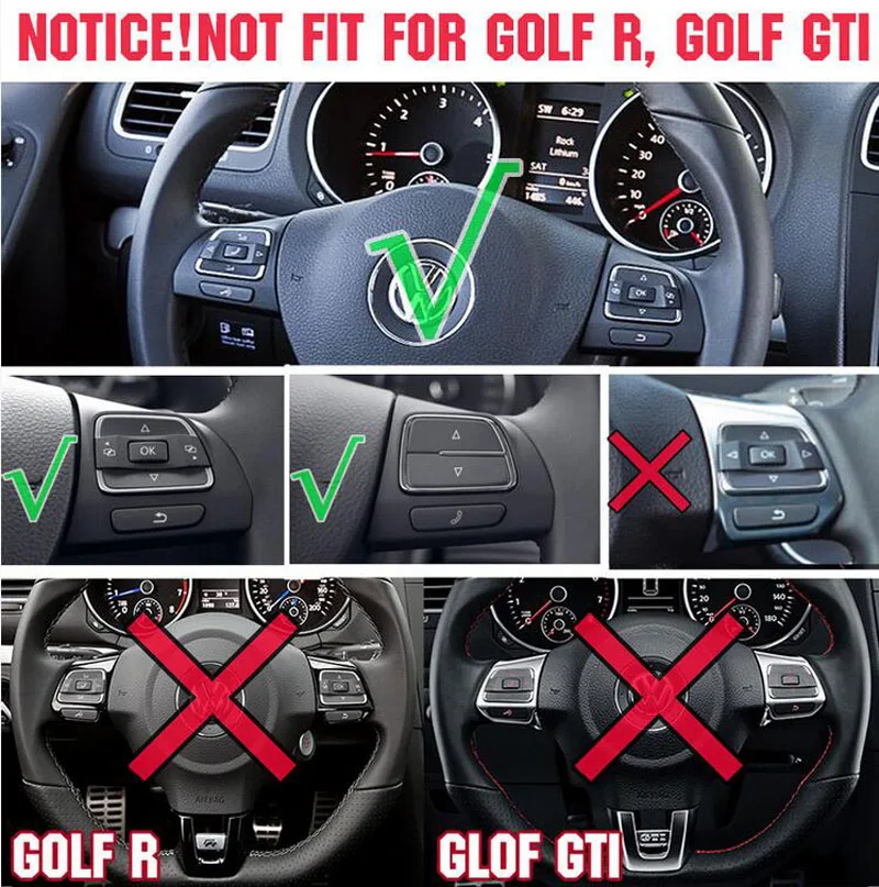 Хромированная накладка на руль для VW Golf 6 Mk6 Passat B7 CC EOS Tiguan Jetta Touran Sharan Caddy Badge рамка