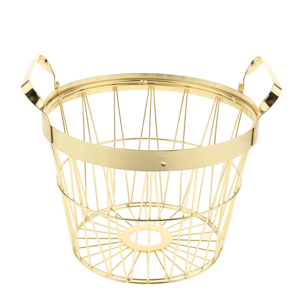 Gold S MagiDeal металлическая железная корзина для хранения грязной одежды в скандинавском стиле, органайзер для дома, спальни, гостиной, прачечной - Цвет: Gold S
