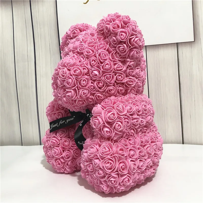 Креативный подарок на день Святого Валентина 19 цветов 38 см PE Rose Bear свадебное