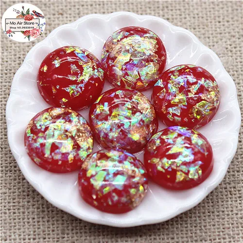 red 50pcs 50 шт., 12 мм, разноцветные блестящие круглые пуговицы для дома, сада, ремесла, кабошон, скрапбукинг, сделай сам, маленькое ремесло - Цвет: red 50pcs