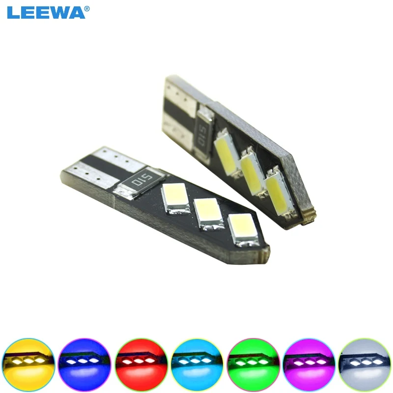 LEEWA 4 шт. DC12V T10 194 168 W5W 3 Вт 6 SMD 5630 Автомобильный светодиодный светильник Canbus без