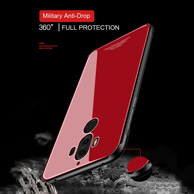 Чехол MAKAVO для Huawei Mate 9 Pro роскошная задняя крышка из закаленного стекла гибридный
