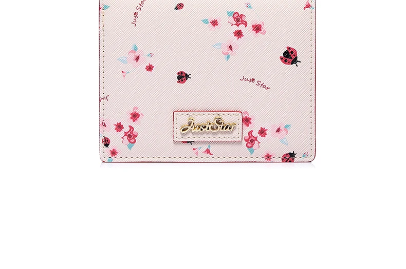Женские кожаные кошельки JUST STAR Дамский модный цветок короткий кошелек для монет женский милый романтичный розовый весенний кошелек держатель для карт