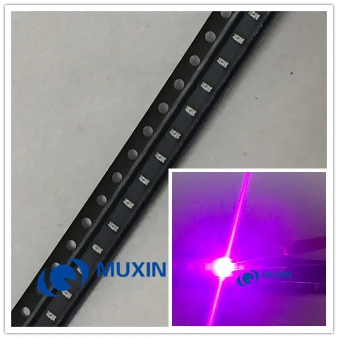 500pcs 0603 (1608) Purple UV LED Chip 20mA Surface Mount SMD Diode Ultraviolet 395nm - 400nm Light Emitting Lamp | Лампы и освещение